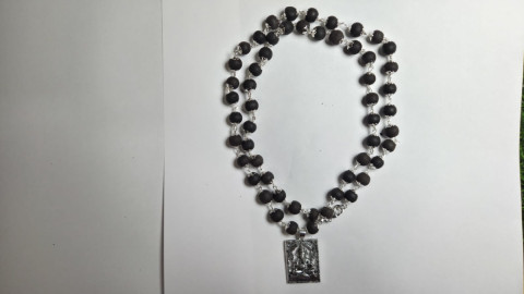 German Silver Ganesh Karungali Maala - Black & White