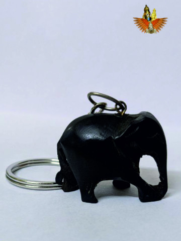 Elephant Karungali Key Chain - Ebony wood
