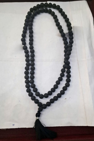 Lava Stone Maala - Black